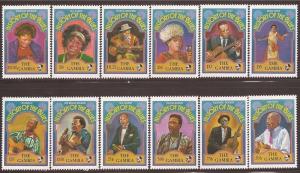 Gambia - 1992 Blues Musicians Ella Leadbelly - 12 Stamp Set #1178-9