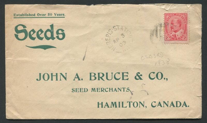 NEW BRUNSWICK SPLIT RING TOWN CANCEL COVER NEREPIS STATION