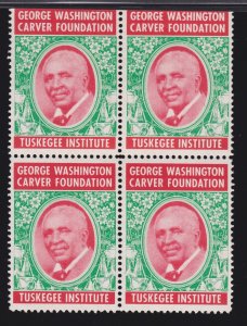 US Vintage George Washington Carver Foundation Block of 4 Mint OG NH