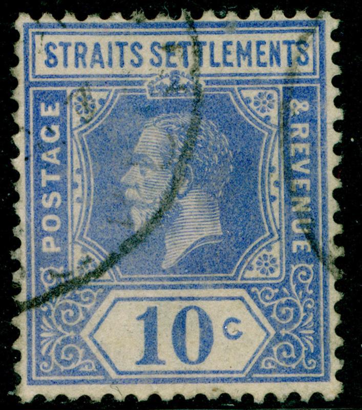 MALAYSIA - Straits Settlements SG230, 10c bright blue, FINE USED, CDS.