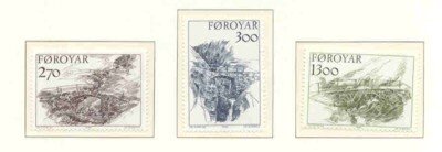 Faroe Islands Sc 149-51 1986 stone bridges mint NH