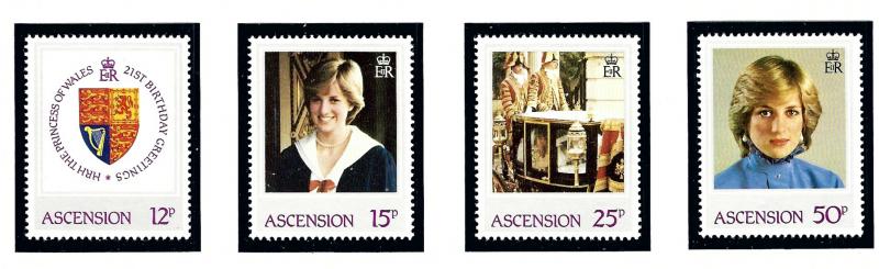 Ascension 313-16 MNH 1982 Princess Diana