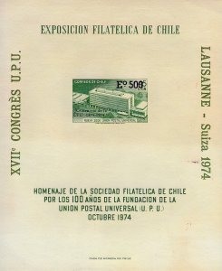 Chile 1974 U.P.U.Centenary Souvenir Sheet Imperforated  MNH Mi#796