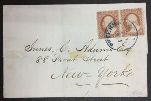 US #26 PAIR USED ON COVER $ LOT #6278