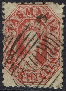 TASMANIA 1871 QV CHALON 1/- PERF 11½ USED