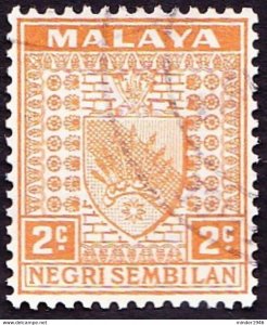 MALAYA NEGRI SEMBILAN 1941 2c Orange SG23 Fine Used