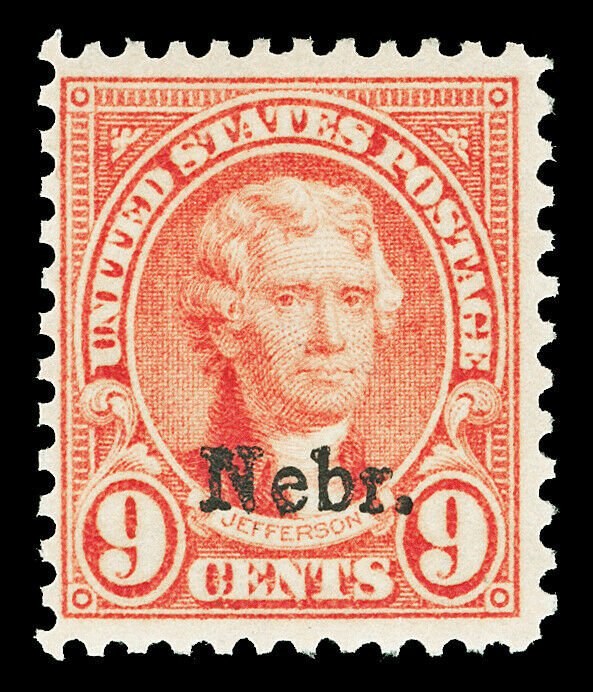 Scott 678 1929 9c Nebr. Overprint Issue Mint Fine+ OG LH Cat $35