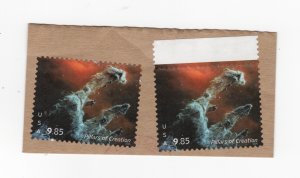 US 5827 Used Priority Mail Pillars of Creation $9.85 Two singles on cardboard