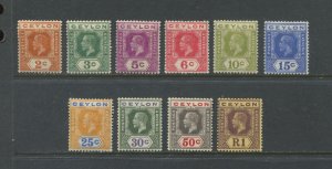 Ceylon KGV 1912  various values to 1 rupee mint o.g. hinged