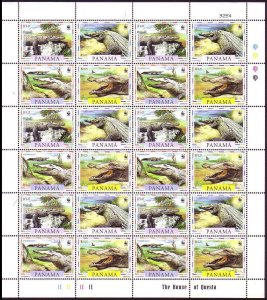 Panama WWF American Crocodile Sheetlet of 6 sets 1997 MNH SC#846 a-d