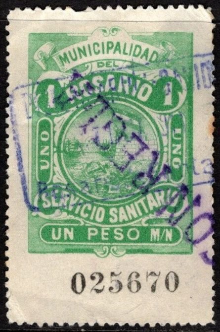 1910 Argentina Santa Fe Rosario Municipal Revenue 1 Peso Prostitute Tax