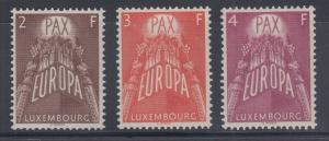 Luxembourg Sc 329-331 MNH. 1957 EUROPA-CEPT complete, VF