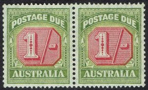 AUSTRALIA 1946 POSTAGE DUE 1/- MNH ** PAIR WMK C OF A