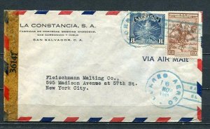 El Salvador 1943 Censored #36141 Cover to USA WWII 2775