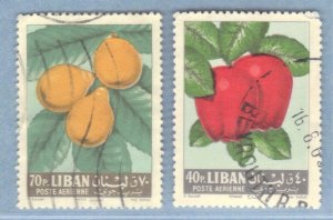 LEBANON SCOTT# C363, C365 USED 40p, 70p 1962