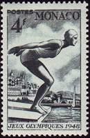 Monaco SG#347 Mint - 1948 4f.  - Diving, Olympic Games