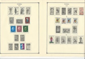 Tunisia Collection 1940 to 1962 on 15 Scott International Pages 