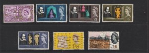 Great Britain a small lot of early QE2 commems all with Phosphor bands