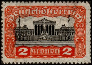 Austria 219 - Mint-H - 2k Parliament Building (P: 12.5) (1919) (cv $0.55)