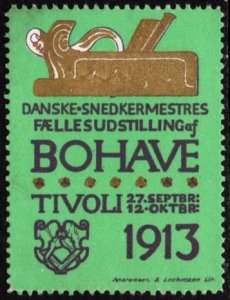 1913 Denmark Poster Stamp Joint Exhibition Of Danish Master Carpenter MNH