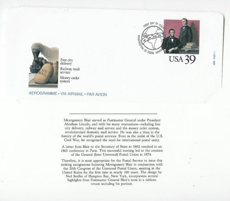 World Stamp Expo '89 SET OF 5 CEREMONY FOLDERS + Inserts FDCs + Autographs