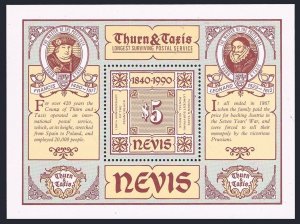 Nevis 605,MNH.Michel 537 Bl.23. Penny Black-150,1990.Thurn & Taxis.