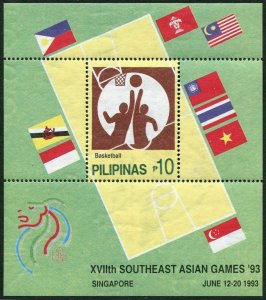 Philippines 2243,MNH.Mi 2288 Bl.10. 17th South East Asia Games,1993.Basketball.