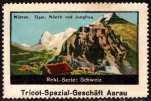 Vintage Switzerland Poster Stamp Tricot Special Store Eiger, Mönch And Jungfrau