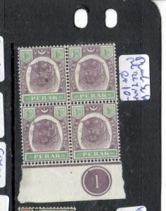 MALAYA PERAK 1C TIGER SG 66 CONTROL BLOCK OF 4 MNG  P0326H