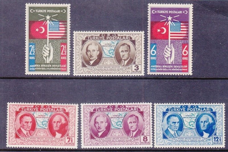 Turkey 817-22 MNH 1939 US Constitution 150th Anniversary Full Set of 6