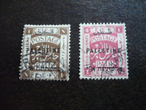 Stamps - Palestine - Scott# 48,51 - Used Part Set of 2 Stamps