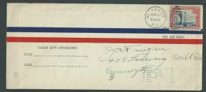 1928 Aug 1 C11 New 5c Airmail Rate From 10c Day Before On Red & Blue Stripped