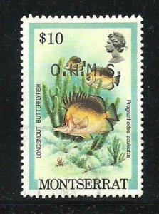 Album Treasures Montserrat Scott # O55   $10 Fish Official Overprint VFU CDS