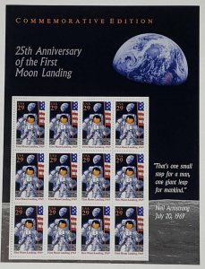 US#2841 - 25TH ANNV. MOON LANDING  PANE 112- NH - VF  BCV $16.75 (ESP#H412)