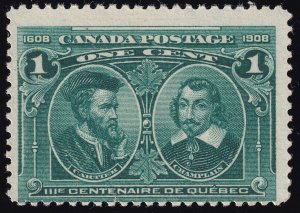 Canada Scott 97 Mint NG Quebec Tercentenary 1908 1 cent Lot OCX2031 bhmstamps