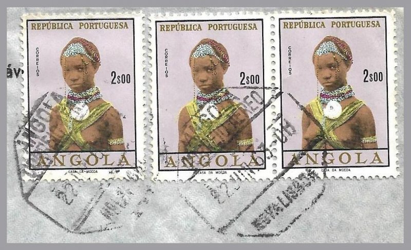 ANGOLA (Portugal) 1963 Commercial Air Cvr - 2e Girl of Angola (3) - Nova Lisboa