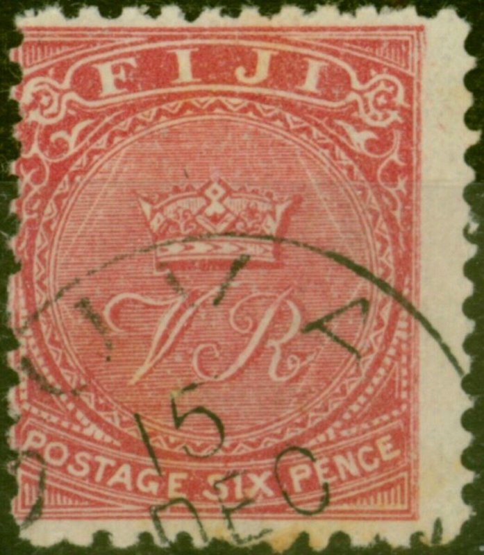 Fiji 1901 6d Bright Rose SG57b P.11 Fine Used