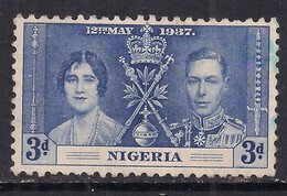 Nigeria 1937 KGV1 3d Coronation Blue Used SG 48 ( L291 )