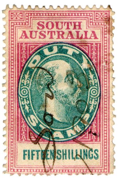 (I.B) Australia - South Australia Revenue : Stamp Duty 15/-