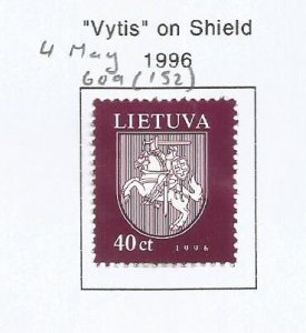 LITHUANIA - 1996 - Vytis on Shield -  Perf Single Stamp - M L H