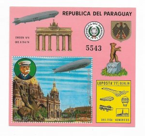 PARAGUAY 1977 INTERNATIONAL AIRMAIL EXHIBITION LUPOSTA 77 ZEPPELIN SC 1735 SS