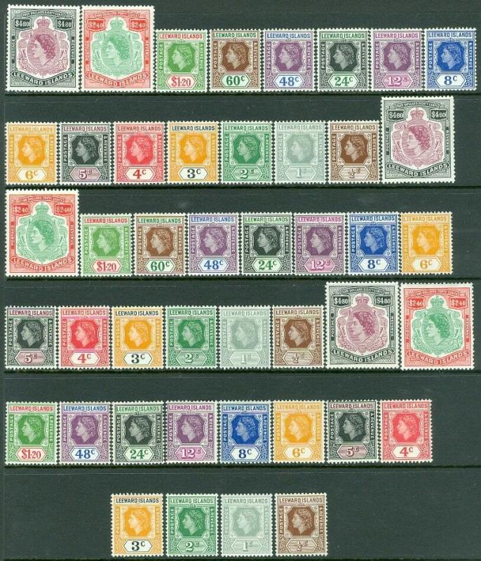 EDW1949SELL : LEEWARD ISL 1954 Scott #133-47. 3 Cplt sets. VF MOGLH Cat $203 $