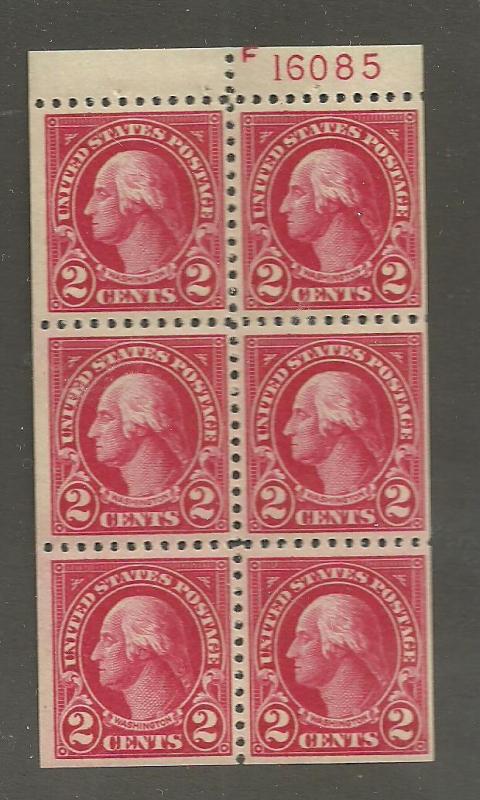 #554c Washington booklet pane mint #16085 hinged