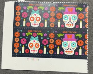 US 2021 Day of the Dead plt blk of 4 5544-43 Mint