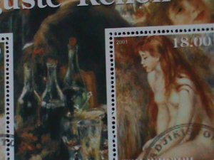 TADJIKISTAN 2003 -FAMOUS PAINTING-BY AUGUSTE RENOIR-CTO S/S- VF-FANCY CANCEL