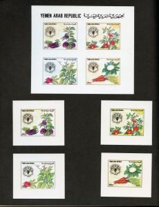 YEMEN ARAB REP  EUEBERREUTE PROOF FOLDER 8  WORLD FOOD DAY FSO STAMPS & 2 SHEETS