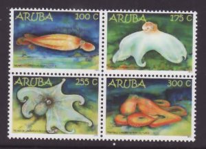 Aruba-Sc#371- id5-unused NH set-Marine Life-Octopus-2010-