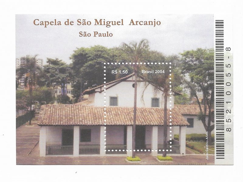 BRAZIL BRASIL 2004 CAPELA SAO MIGUEL ARCANJO RELIGION SOUVENIR SHEET  MIBL126