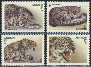 Kyrgyzstan #29-32 Panthera Uncia WWF Postage Stamps 1994 Mint NH