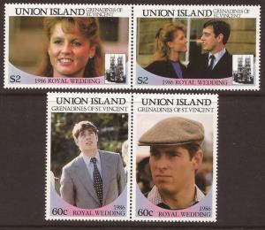 1986 St. Vincent Grenadines - Union Island-Sc 228-9- Prince Andrew Royal Wedding